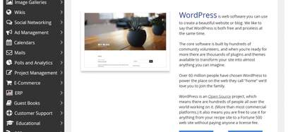 Softaclous wordpress sayfası